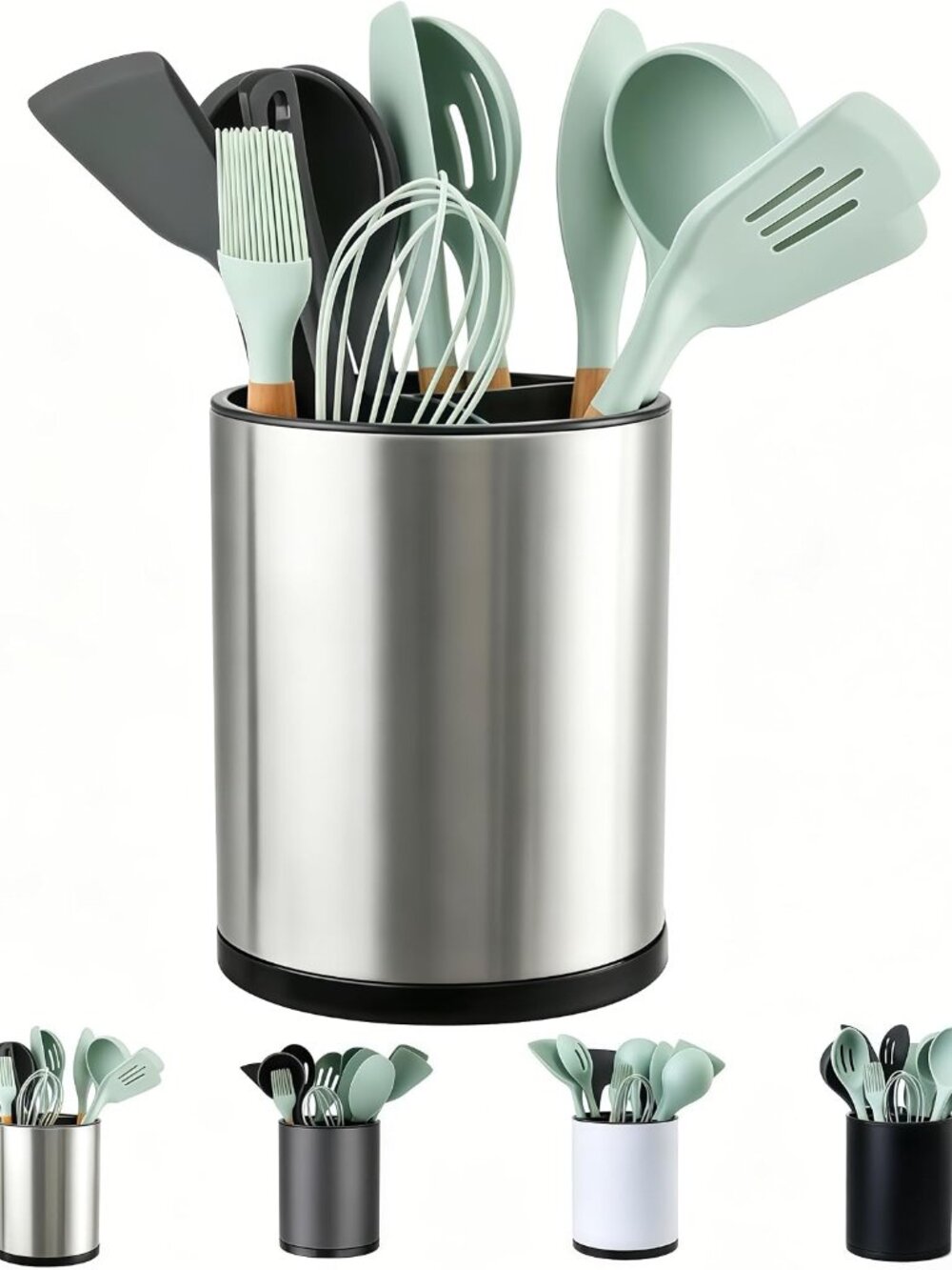 Kitchen Utensil Holder,Extra Large 360°Rotating For Countertop